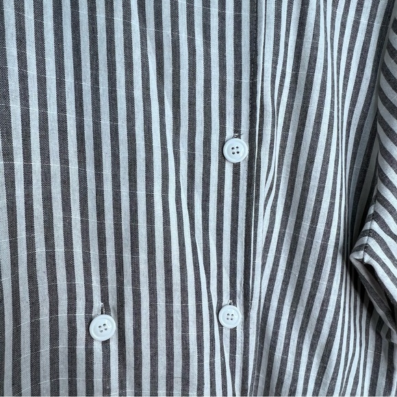 Miss Look Lightweght Striped Peacoat Trench Coat Size Large - Picture 5 of 13